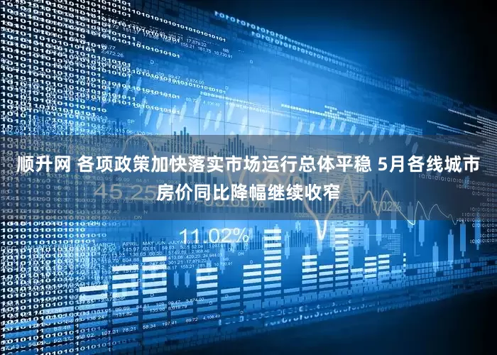 顺升网 各项政策加快落实市场运行总体平稳 5月各线城市房价同比降幅继续收窄